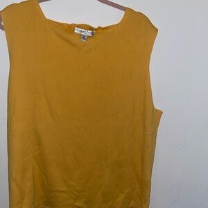 Coldwater Creek  Women’s Sleeveless Tank Top Mustard Yellow Size 3X Silk/ Cotton